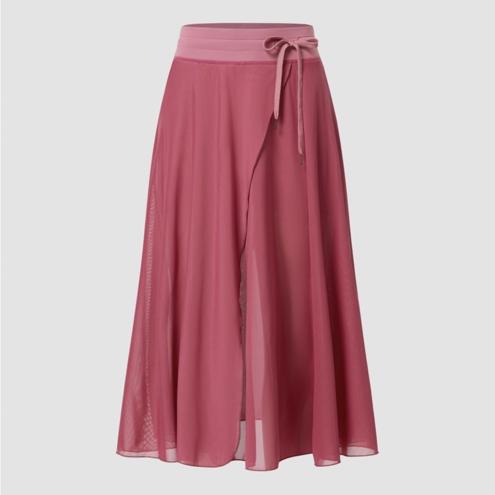 Halara Women’s High Waisted Drawstring 2-in-1 Midi Skirt Baroque rose size L New